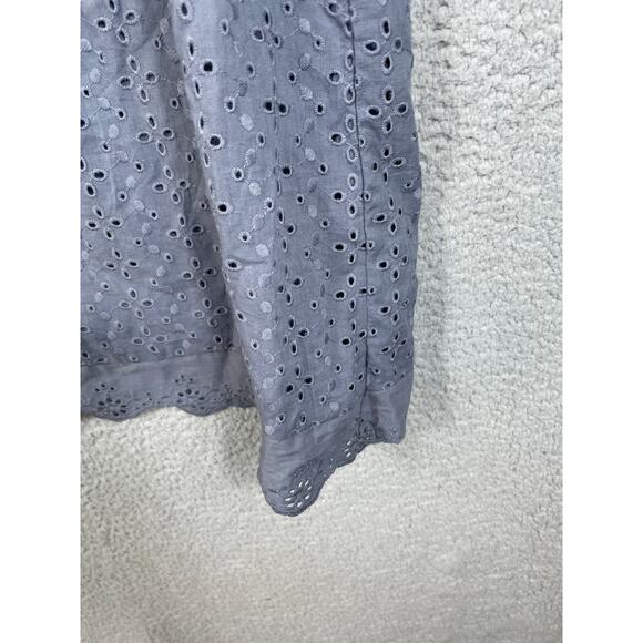 Knox Rose Womens Size M Babydoll Dress V Neck Eyelet Blue - Picture 10 of 11